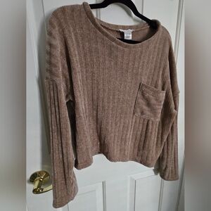 URBAN Romantics Ribbed Knit Sweater - Tan